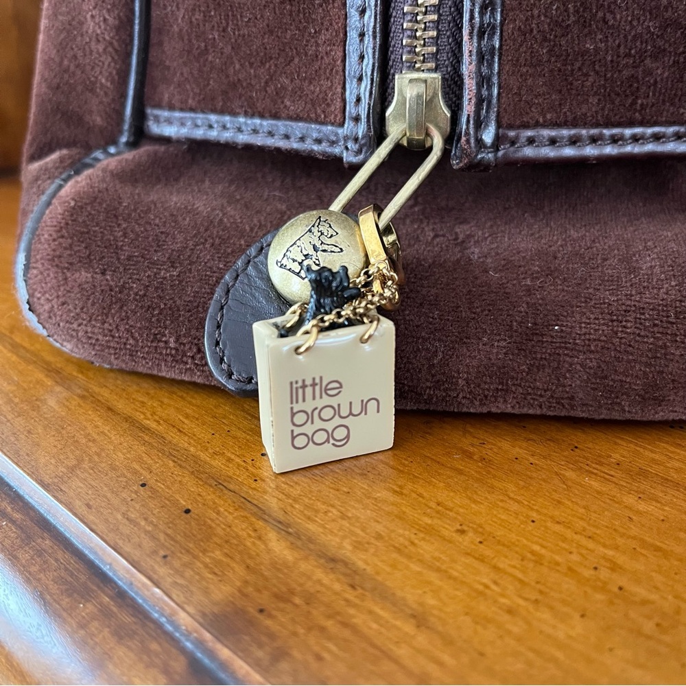 Juicy Couture Vintage Brown Bowling Bag Purse with Pink Accents - Picture 7 of 14